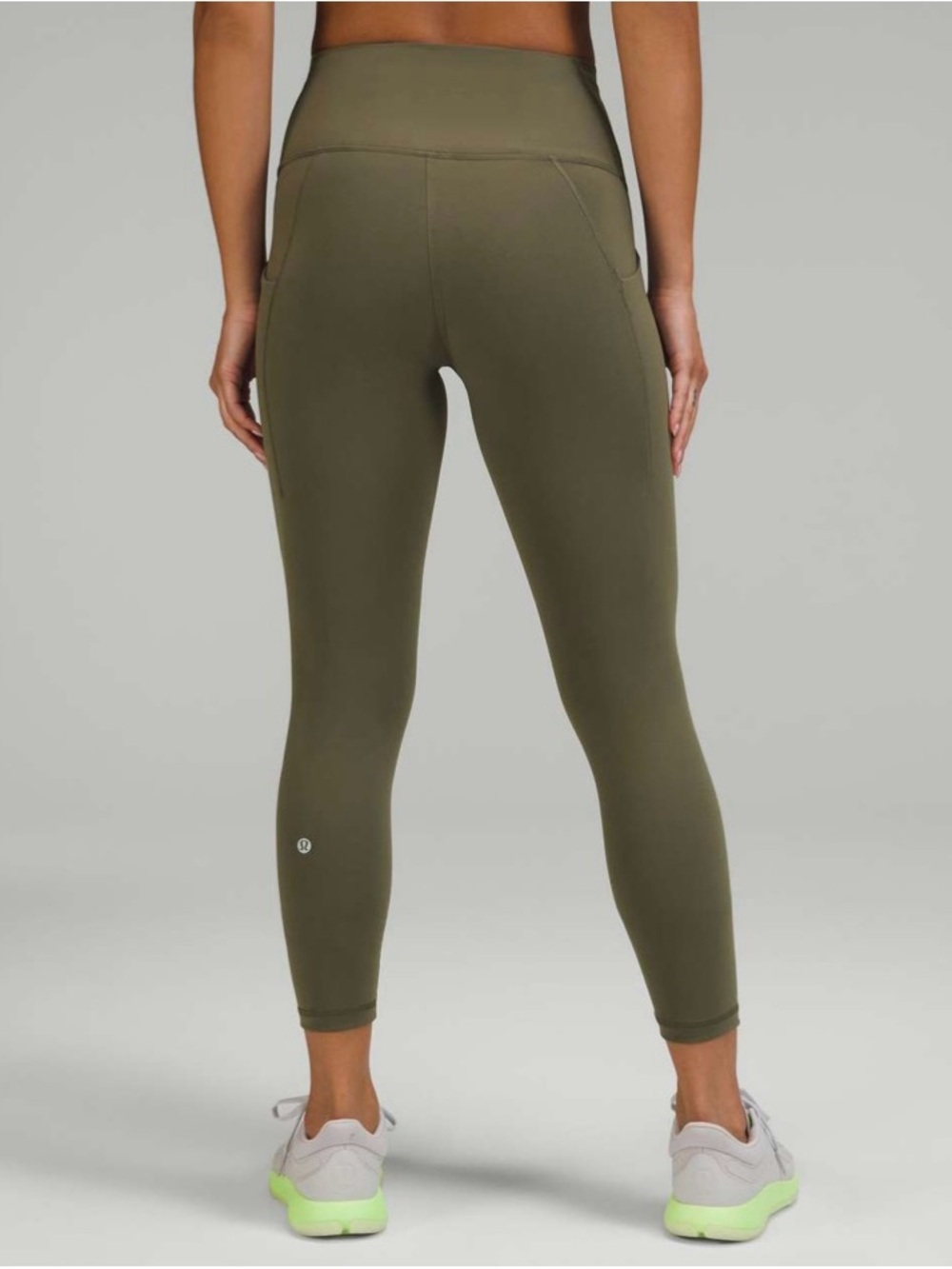 lululemon athletica Women’s Wunder Train Olive Green Pocket Leggings Size 8